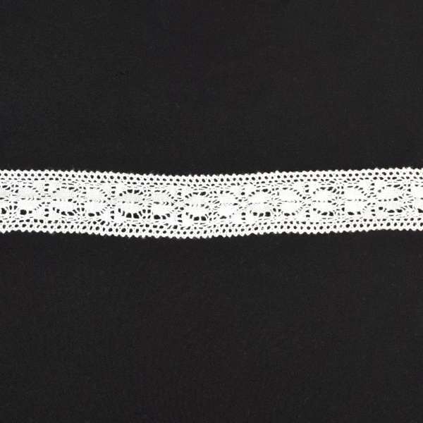 Кружево хлопок 30мм белое