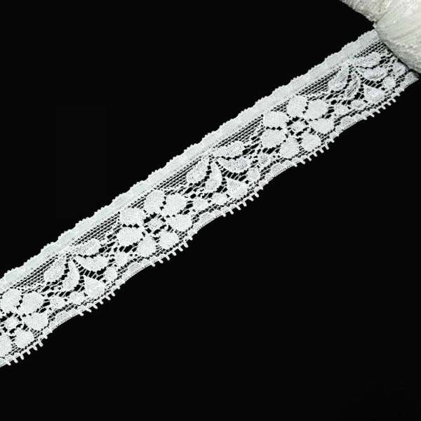 Кружево стрейч 25мм молочное