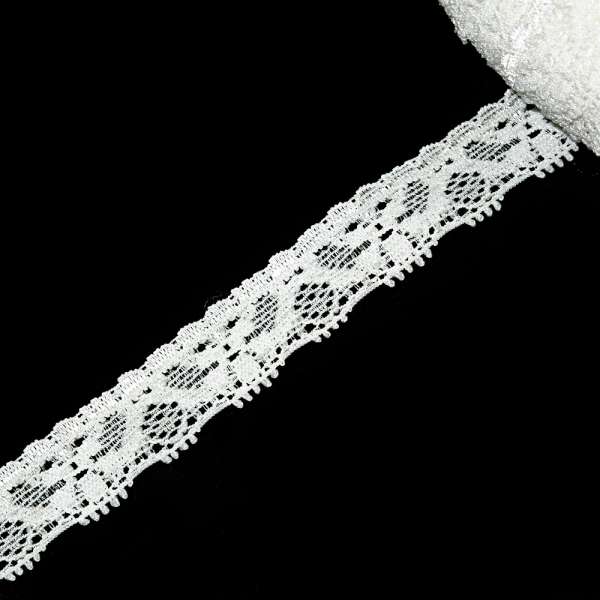 Кружево стрейч 15мм молочное