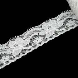Кружево стрейч 35мм молочное