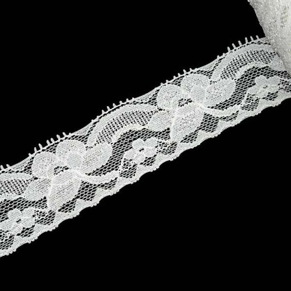 Кружево стрейч 35мм молочное