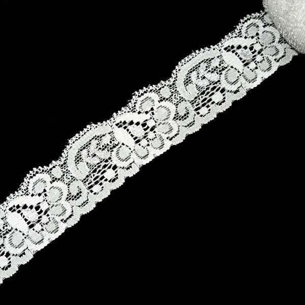 Кружево стрейч 35мм молочное