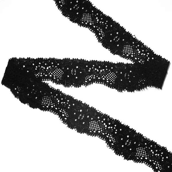 Кружево стрейч 25мм черное