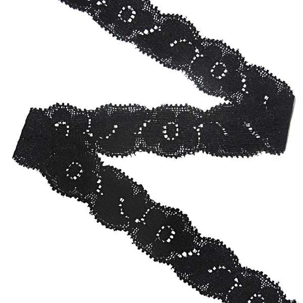 Кружево стрейч 25мм черное