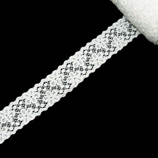 Кружево стрейч 30мм молочное