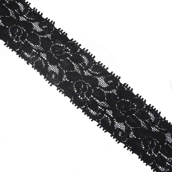 Кружево стрейч 40мм черное