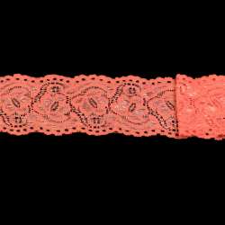 Кружево стрейч 60мм коралловое