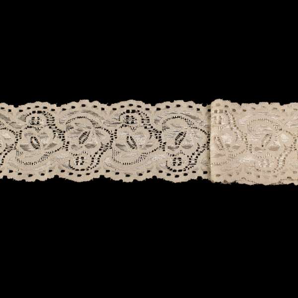 Кружево стрейч 60мм бежевое светлое