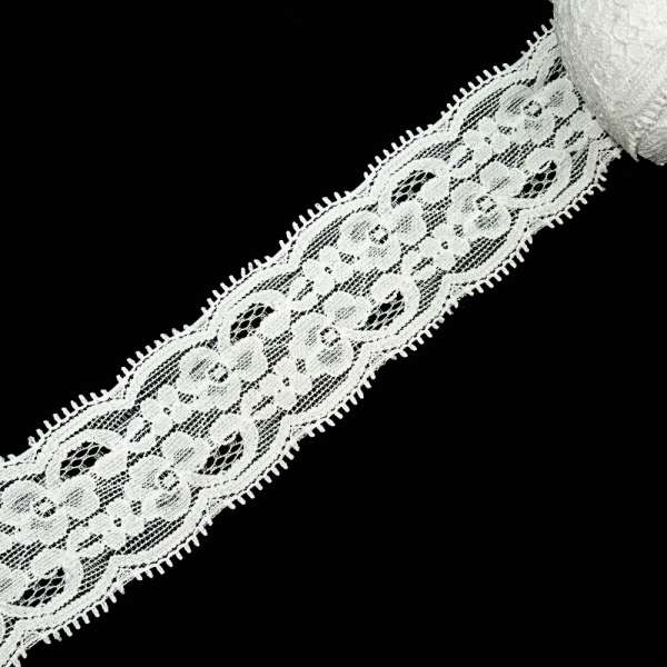 Кружево стрейч 40мм молочное