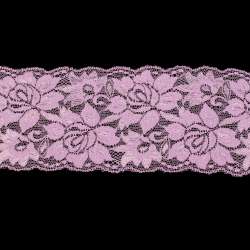 Кружево стрейч розы 100мм сиреневое