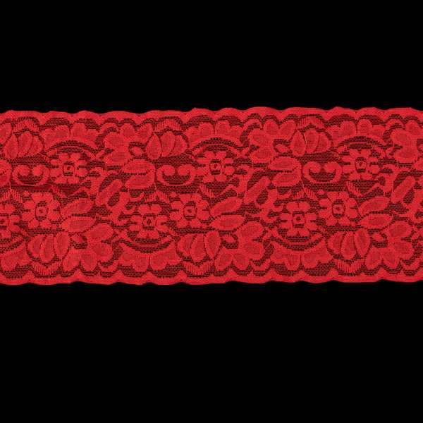 Кружево стрейч 100мм красное