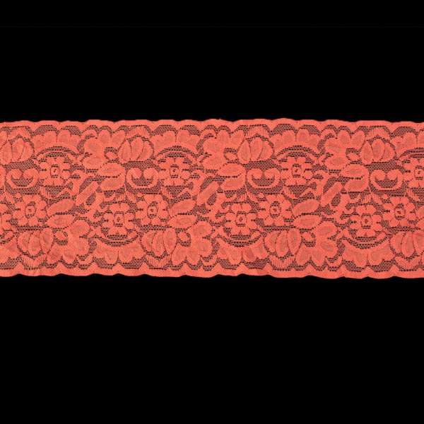 Кружево стрейч 100мм коралловое