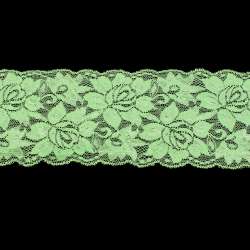 Кружево стрейч розы 100мм салатовое