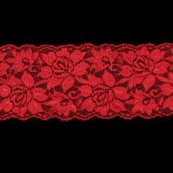 Кружево стрейч розы 100мм красное