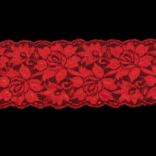 Кружево стрейч розы 100мм красное