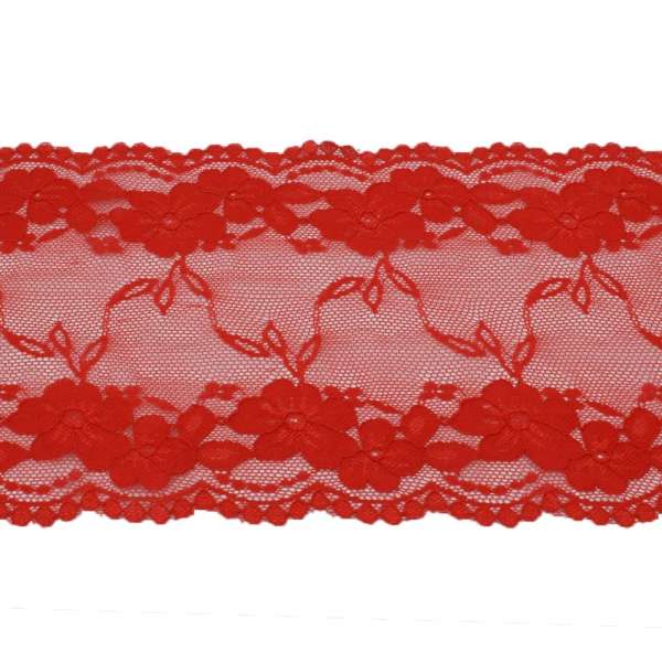 Кружево стрейч 150мм красное