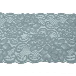 Кружево стрейч розы 175мм серое