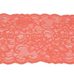 Кружево стрейч розы 175мм коралловое