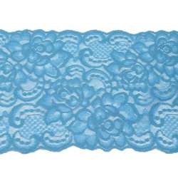Кружево стрейч розы 175мм бирюзовое
