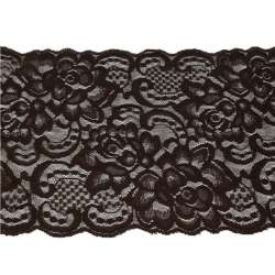 Кружево стрейч розы 175мм коричневое