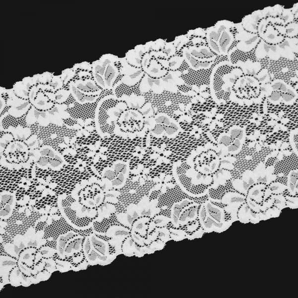 Кружево стрейч 165мм молочное