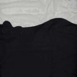 Кружево стрейч черное на сетке с бабочками, ш.30см, 1-стор