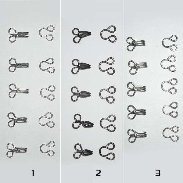 Крючок пришивной металлический в ассортимене