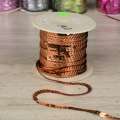 Тесьма-чешуя на нитке в один ряд 5мм рыже-коричневая