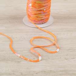 Тесьма с пайетками 3мм оранжевая