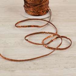 Тесьма с пайетками 3мм коричневая