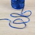 Тесьма с пайетками 3мм синяя электрик