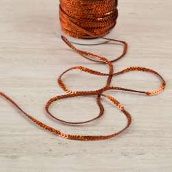 Тесьма с пайетками 3мм терракотовая