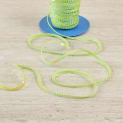 Тесьма с пайетками 3мм салатовая