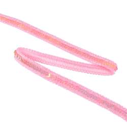 Тесьма с пайеткой 13мм розовая светлая