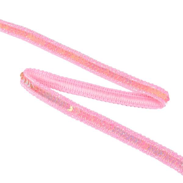 Тесьма с пайеткой 13мм розовая светлая