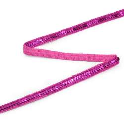 Тесьма с пайеткой 13 мм малиновая