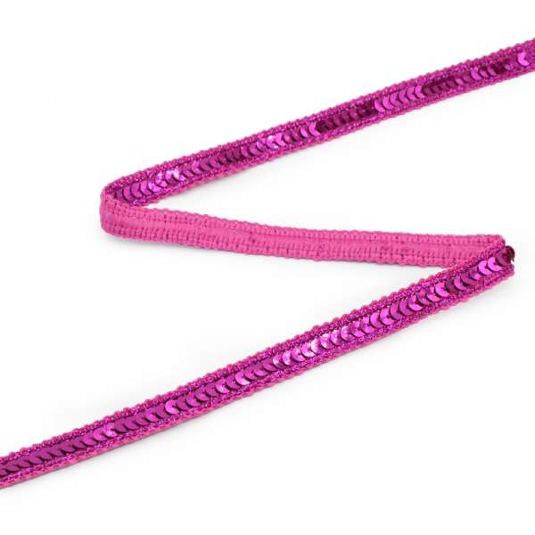 Тесьма с пайеткой 13 мм малиновая