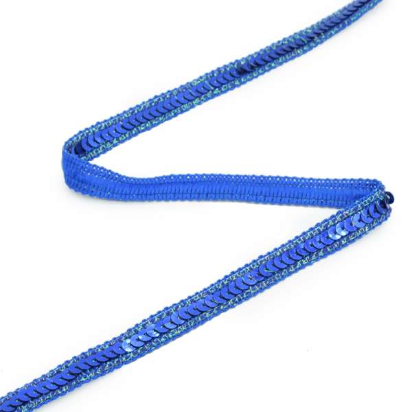 Тесьма с пайеткой 13мм синяя