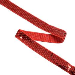 Тесьма с пайетками 20мм красная