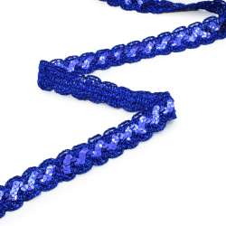 Тесьма с пайетками волна 23мм ультрамарин