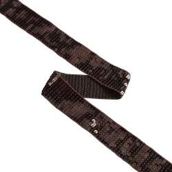 Тесьма с пайетками 35мм коричневая темная