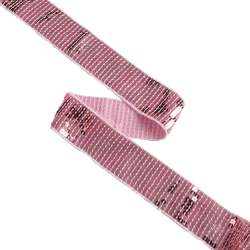 Тесьма с пайетками 35мм розовая