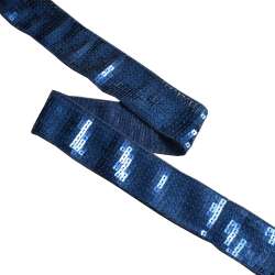 Тесьма с пайетками 35мм синяя темная