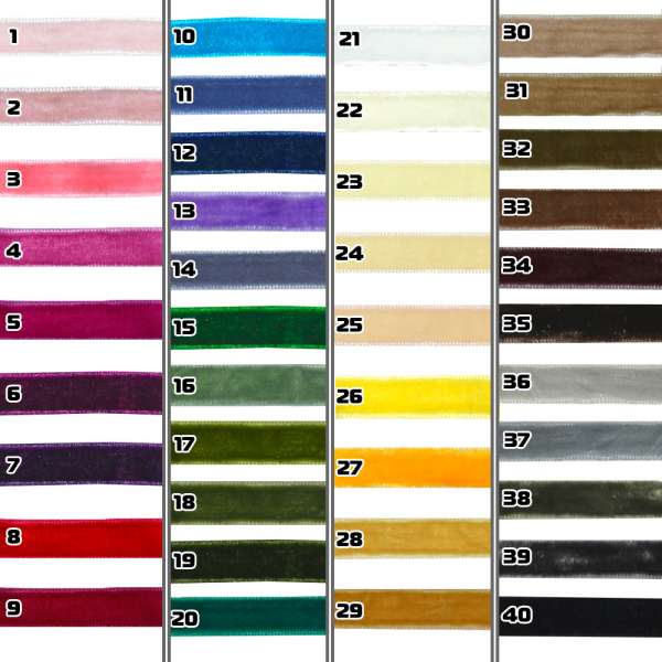 Лента велюровая ш.10мм в ассортименте