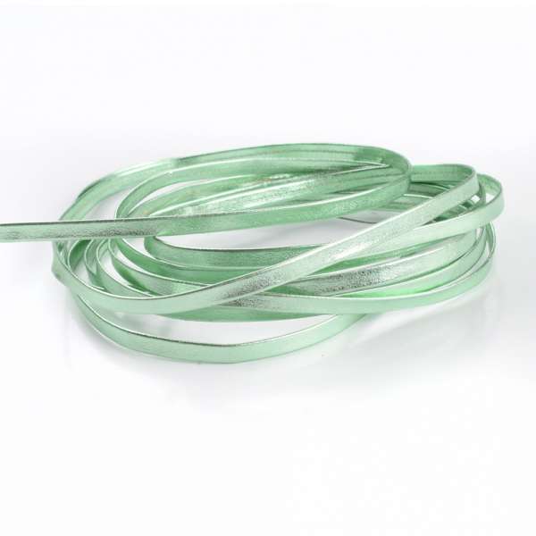 Тесьма кожаная лакированная 5мм мятная