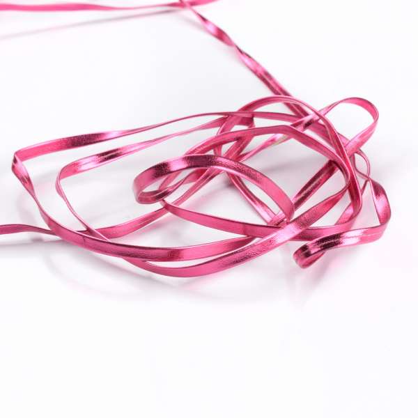 Тесьма кожаная лакированная 5мм малиновая