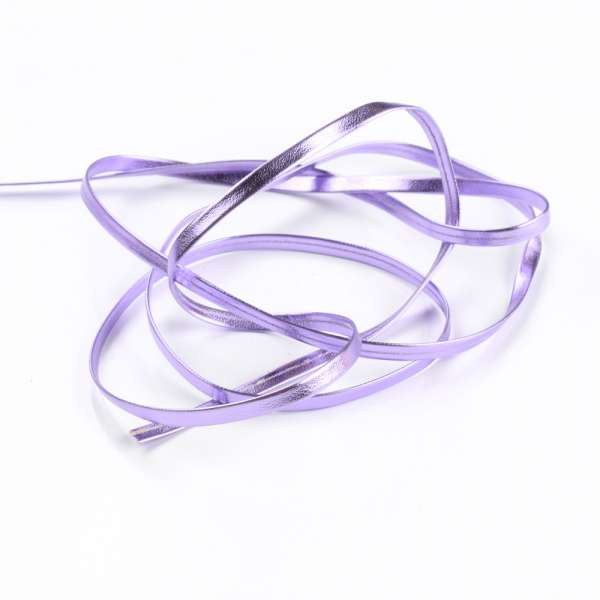 Тесьма кожаная лакированная 5мм сиреневая