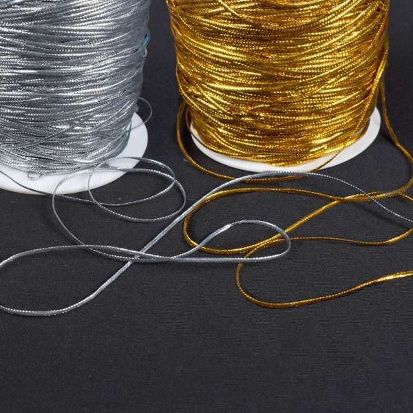 Тесьма отделочная метанить 2 мм золото