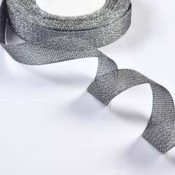 Лента отделочная с люрексом 18мм серебро