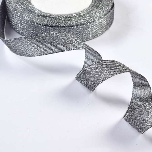 Лента отделочная с люрексом 18мм серебро